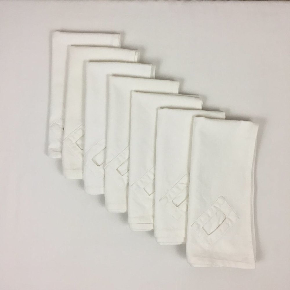Two's Company Cloth Napkins Name Card Pocket Set of 7